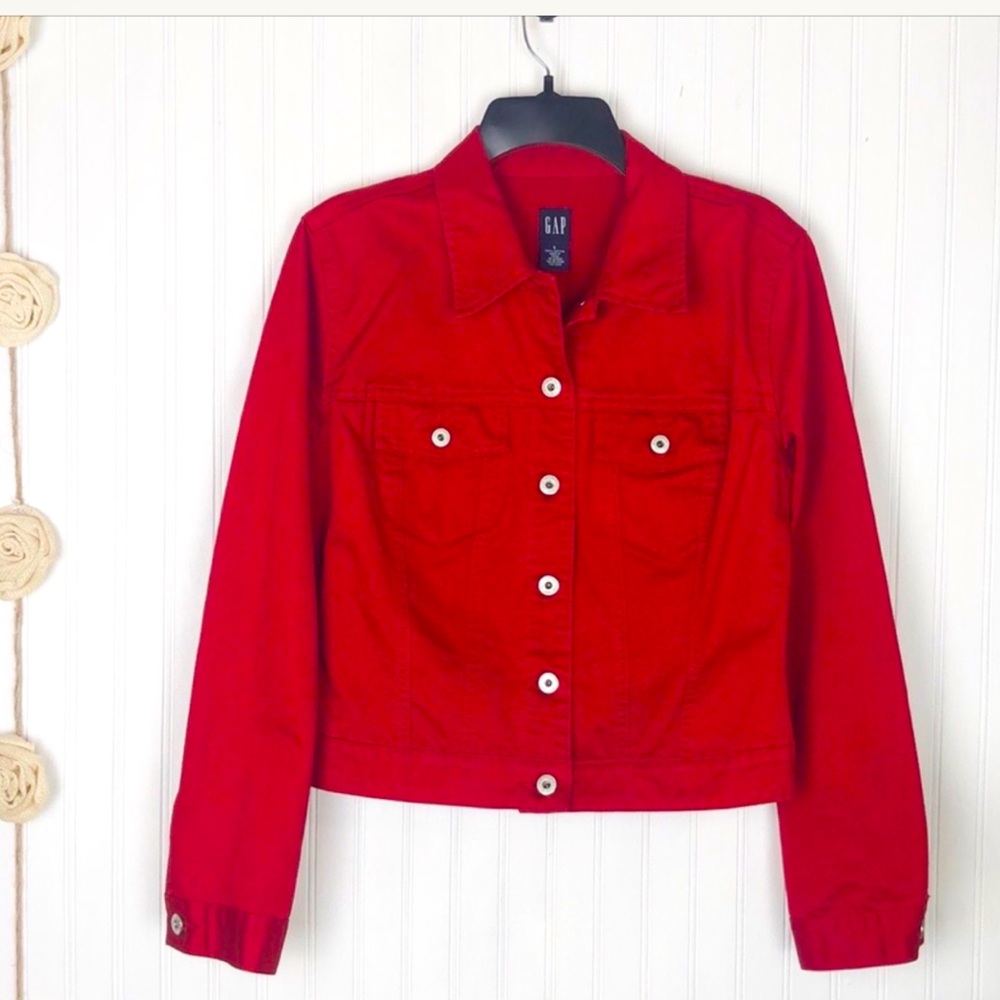 Gap red jean jacket